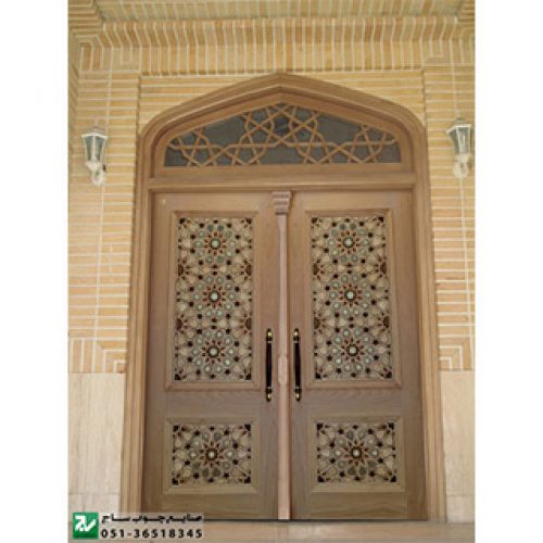 درب چوبی ورودی مسجد،نمازخانه،حرم و حسینیه گره چینی سنتی