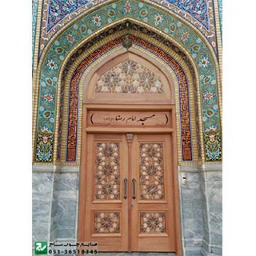 درب چوبی ورودی مسجد،نمازخانه،حرم و حسینیه گره چینی سنتی