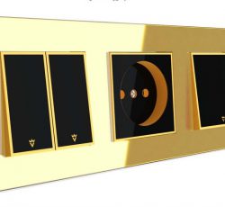 کلید و پریز ویرا مدل امگا طلایی مشکی