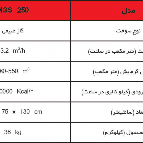 مینی بخاری گازی MGS250
